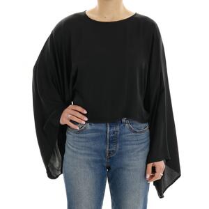 BLUSA MANICHE OVER NERO